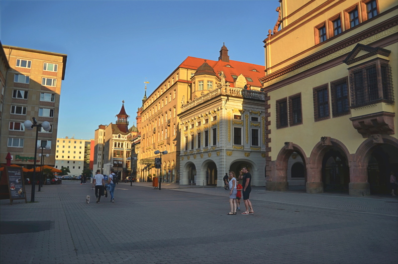 27 - The Marktplatz in Leipzig, Germany, featuring the historic Old Town Hall on the right